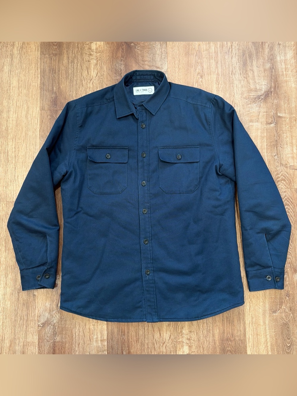 Line Of Trade Trucker Jacket Mens Large Navy Blue Lined Insulated Workwear